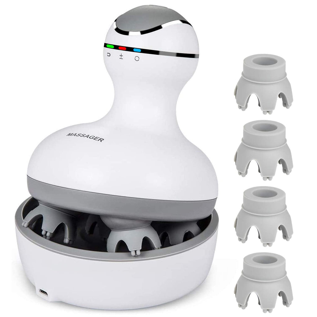 Electric Scalp Massager – 4-Head IPX7 Waterproof Deep Relaxation Tool