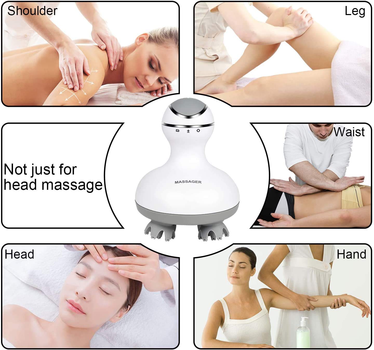 Electric Scalp Massager – 4-Head IPX7 Waterproof Deep Relaxation Tool