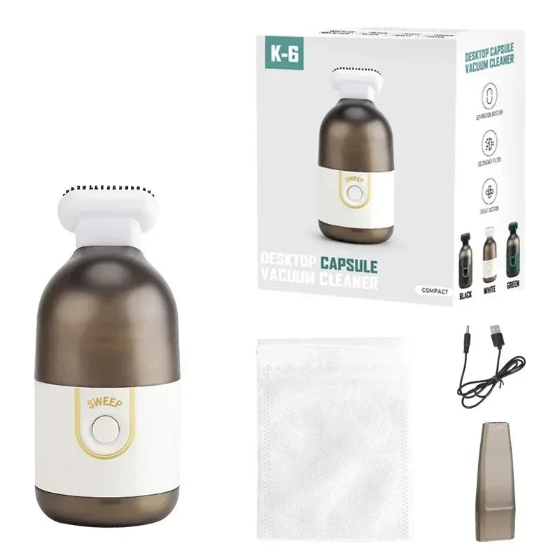 Mini Desktop Keyboard Vacuum Cleaner — USB Rechargeable Desk Cleaner