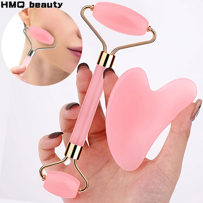 Stainless Steel Ice Face Roller & Gua Sha Set