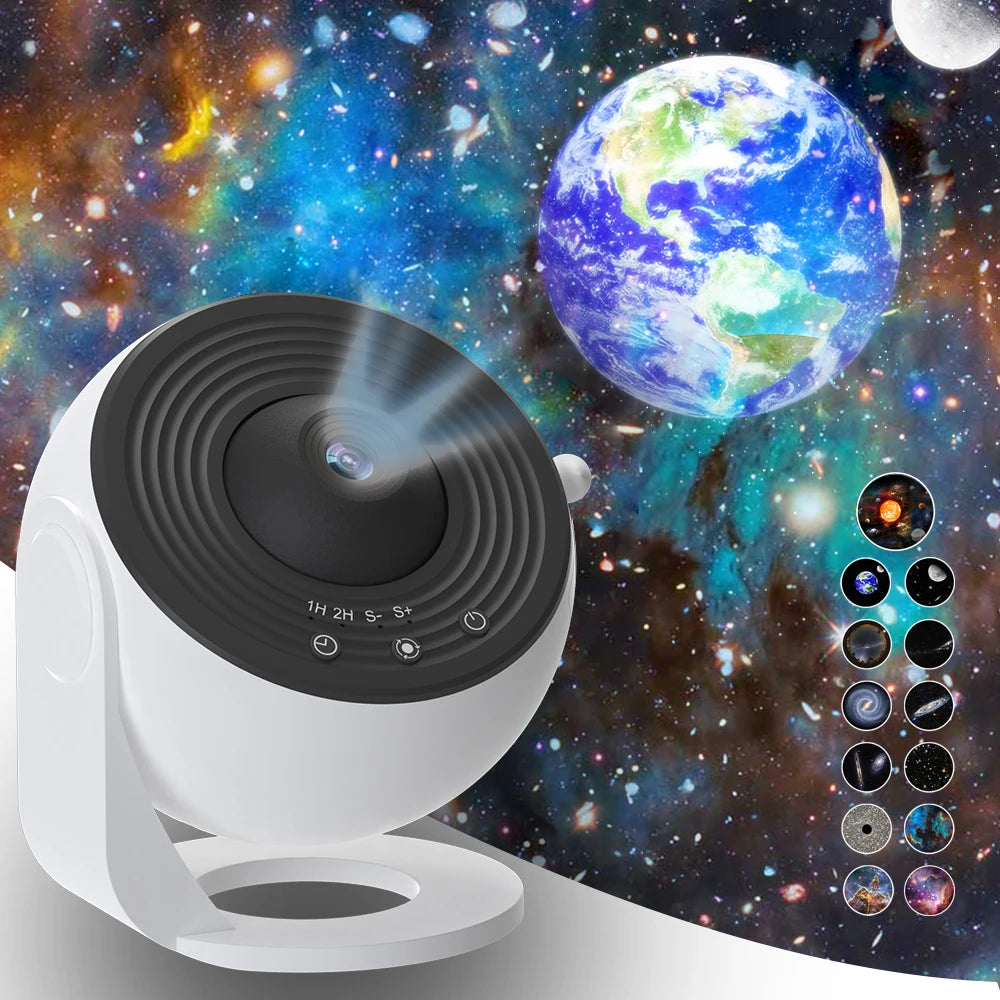 Bedroom Galaxy Star Projector HD – 13 Film Discs, 360° Rotation, Remote Control