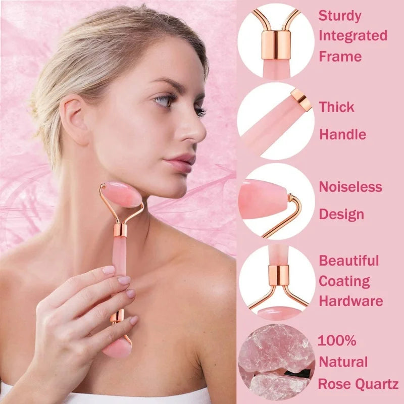 Stainless Steel Ice Face Roller & Gua Sha Set