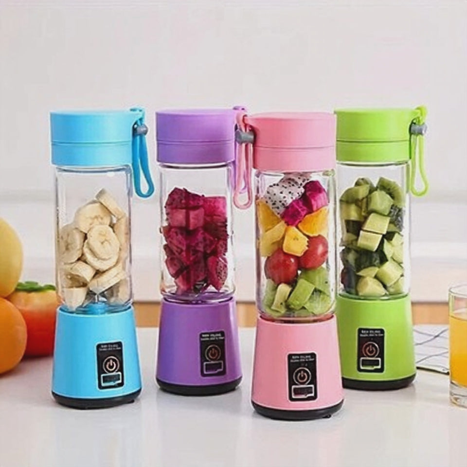 Portable USB Mini Blender – 380ml 6-Blade Rechargeable Smoothie Maker