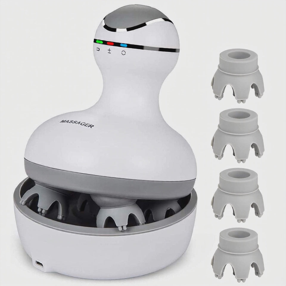 Electric Scalp Massager – 4-Head IPX7 Waterproof Deep Relaxation Tool