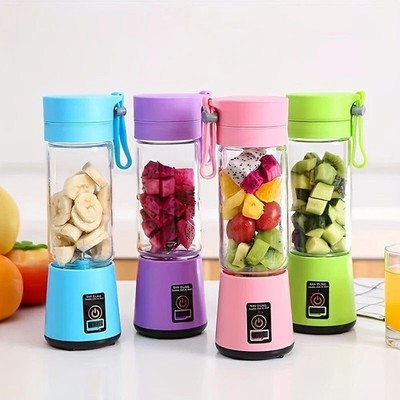 Portable USB Mini Blender – 380ml 6-Blade Rechargeable Smoothie Maker